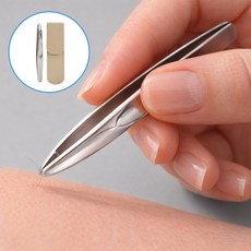 원앤모어 프리미엄 전문가용 초미세모 정밀 눈썹 수염 핀셋 족집게, 1개, 실버