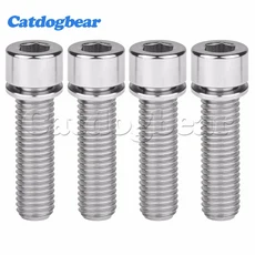 Catdogbear 4PCS M7 / M8x20 25mm 티타늄 볼트 육각형 소형 헤드 (자전거 BMX 스템 용 와셔 나사 포함), 02 25mm, 01 M8, 01 Black