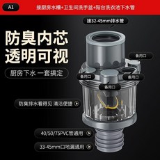 潛水艇廚房下水管三頭通下水道三通分水器五通水槽排水防返臭神器 副廠商品, 1個, 接廚房水槽/衛生間洗手盆/陽臺下水管