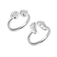 베이비샤워 출산선물 백일기념 손모양 발모양 베이비실버반지