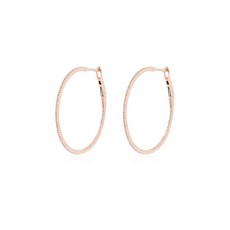 다나레베카디자인 14K 로즈 골드 다이아몬드 후프 이어링