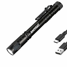 애니고 충전식 펜 손전등 클립이 장착된 고광도 포켓 방수 소형 점검 작업 수리를 위한 LED 미니