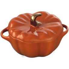 Staub 스토브 La Cocotte 특수 모양 40511-554 호박 코코테 시나몬 15cm(5.9인치) 0.68ml(2액량 온스) 세라믹 내열성 보관 용기 전자레, 02)Lサイズ, 01) 시나몬_115973