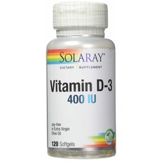 SOLARAY 維生素 D-3 400IU 軟膠囊, 1個, 120 件