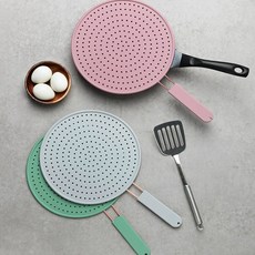 기름 튐 방지 실리콘 로즈골드 손잡이 프라이팬 덮개 2size, 30.5cm, 그레이