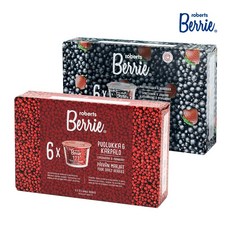 [로버츠베리에] 야생 링곤베리&크랜베리 100ml X 6개입 + 야생 블랙커런트&스트로베리 100ml X 6개입 /과실주스/원액/주스, 12개