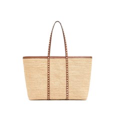 발렌티노 가라바니 락스터드 라피아 토트 백