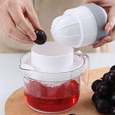 檸檬榨汁器 榨檸檬汁器 擠檸檬器 手動榨汁機 橙汁擠壓神器 家用, 1個, 灰色正反兩用適用90%水果