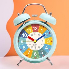 充電款太空人造型鬧鐘，兒童學生專用，超大鈴聲, 1個, 四寸早教綠色（電池款）