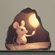 수입제품 시공 야광 스티커 독서 방수 간편한 섬세한 인쇄 재질 불빛 상상력 구멍 빛을따라 쥐구멍, 본상품