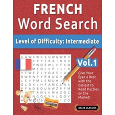 (영문도서) French Word Search - Level of Difficulty: Medium - Vol.1 - Delta Classics - Giv... Paperback, Linguas Classics, English, 9798349006746