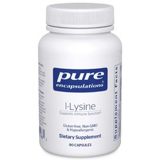 Pure Encapsulations L-라이신 필수 아미노산 보충제 HCl 함유 90 캡슐, 1개