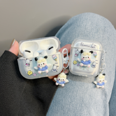 다이슝 투명 포차코 에어팟 프로 호환 케이스+열쇠고리, 1개, AirPods Pro3