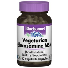 Bluebonnet 葡萄糖胺MSM補充植物膠囊, 60顆, 1罐