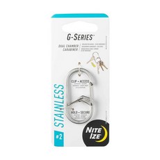 Nite IZE GS2-11-R6 G-시리즈 듀얼 챔버 카라비너 스테인리스 스틸147189, Stainless Steel, 1 Count (Pack of 1)Nite Ize N