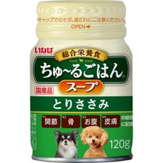 Inaba 犬用啾嚕ご飯 雞肉佐雞肉泥湯罐 120g - 犬用營養補充品, 1個, 關節+腸道健康
