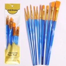 顏料盤 多功能洗筆筆筒手提涮筆水桶水彩油畫水粉調色盤畫畫工具美術用品, 果凍藍畫筆10支裝