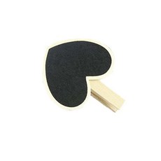 造型黑板小夾子 桌上型便利夾 MENO夾 名片夾 鄉村風, 心形款（10入）, 木質