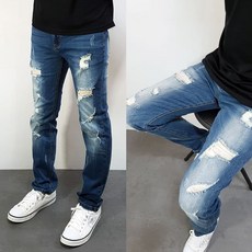 Arthian彈性破洞男款牛仔褲 損傷 1023