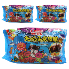 일본 긴비스 타벳코수족관 패밀리4팩 초코비스킷 120g, 3개