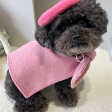 페시얌 강아지옷 코디완성 니트 숄 가디건 악세사리, 핑크, 1개