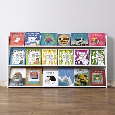 트리앤그린 유아 전면책장 3단 오픈형 원목 화이트, 그레이, 걸레받이홈없음