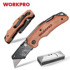 WORKPRO 유틸리티 헤비듀티 접이식 나이프 파이프 커터 포켓 나무 손잡이 10 개 블레이드, 01 CHINA, 01 W011046AY