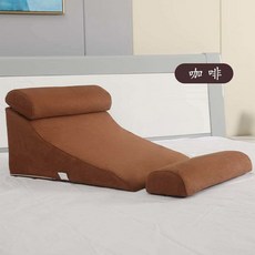 패드 경사 역류성 쿠션 필로우 역류 상체 위편한 역류방지 삼각, 브라운, 삼각패드+미끄럼방지베개+헤드레스트