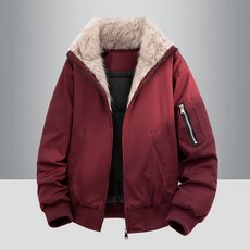 美式復古加厚毛領保暖立領情侶款短款棉服外套 - 冷冬抗寒運動棉服/棉大衣/短版棉外套