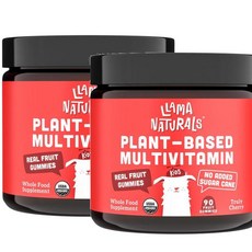 라마내추럴스 키즈 리얼 과일 멀티비타민 체리맛 구미 LLAMA NATURALS Kids Real Fruit Multivitamin, 90정, 2개