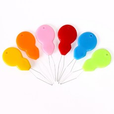 [펠트친구] 칼라 실끼우개(10개) / 실 바늘 귀 끼우기 끼우개 꿰기 핀, 1세트