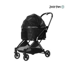 JollyPet Diamond Q自動收折寵物推車, 1個, 黑色, 黑色