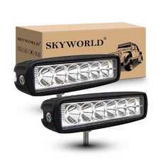 SKYWORLD 2피스 15.2cm6인치 18W 스팟 LED 작업 조명 안개등 오프로드 조명 보트 조명 운전 조명 방수 4WD 4x4 캐빈 UTE SUV ATV 트럭 자동차 보, 18W Spot