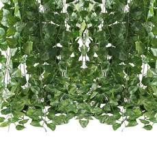 에이치엠데코 녹라 넝쿨 24 줄 인조넝쿨 인테리어 조화 담쟁이덩굴 벽 조화 장식, 1개, 녹라 넝쿨 24줄