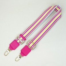 M2nd 珍稀鴕鳥皮編織揹帶 可調式釋壓背帶, 桃紅