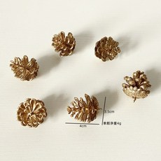 狐戀花 台灣現貨 電子發票 DIY仿真果實/乾燥棉花果實組合包/DIY藤圈材料包/棉花松果橡實/綜合果實材料包, 仿真松果(金色)x10個