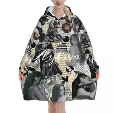 아일리바 싱어 투어 블랭킷 후디 웨어러블 대형 포켓 수면 가방 부드럽고 아늑한 원지, 14. 4