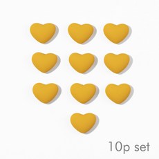 쏘이온 무광머스타드하트 냉장고 현관문 인테리어 자석 마그네틱, 무광머스타드하트10p