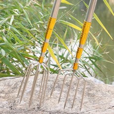 수중 촉 고무줄 해루질 민물 바다 스피어건 물고기 스테인레스 스틸 헤드 개폐식, 작은 5 이빨 플랫 포크 + 작살 막대 5m +