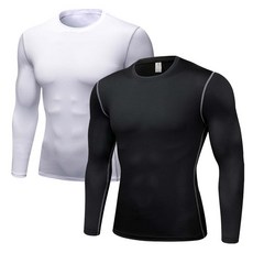 2개 컴프레션 긴팔티 기능성 운동복 트레이닝복 이너 스판
