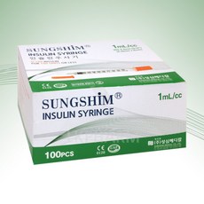 성심 인슐린주사기 1cc29G1/2inch(13mm) 100개입, 1박스