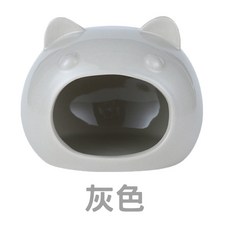 可愛造型陶瓷寵物窩 舒適透氣半封閉式寵物睡窩, 1個, 灰色小號