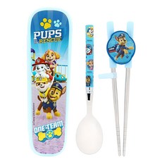 LiLFANT 小狗救援不銹鋼 Pang 筷子湯匙滑翔盒 3 件套 2 級, 筷子 + 湯匙 + 餐具盒, 混合色, 1套