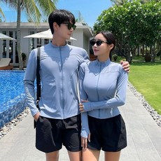 情侶泳衣 24男女潛水情侶泳衣拉鏈開衫長袖短褲衝浪水母衣顯瘦遮肚度假泳裝 TUND