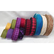 節慶織帶 63MM (2-1/2英吋寬 含鐵絲) - 紫色/紅色/藍色/格子/黃色/綠色/花紋 整箱販售, 1個
