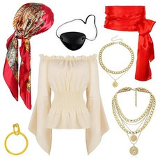 FEYIR 여성용 해적 코스튬 액세서리 할로윈 코스프레용 드레스 액세서리 의상