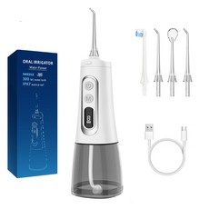Shipshape 구강세정기 휴대용 치아세척기 300ML 대용량 물탱크 물치실 무선 방수, 화이트, M139Plus