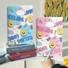 로랑마켓 초등 4분할 수학 오답노트 필기노트 회사노트 사무용노트, 핑크화이트