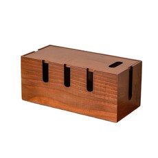 木質理線盒 電線收納集線盒 充電線收納 線材收納盒, 1個, 木紋