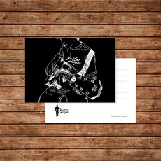 Guitar Player 吉他明信片 卡片 生日卡片 酷卡 postcard, 1個, 單張明信片（加購牛皮紙信封+封口貼紙）, 白色